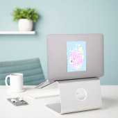 STICKER DANOIS PASTEL RETRO N'OUBLIE PAS DE VIVRE (Ordinateur portable sur le bureau)