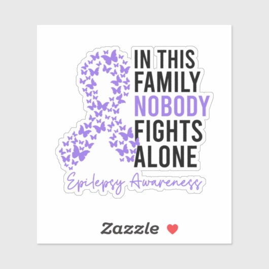 Sticker Dans Cette Famille, Personne ne combat seul Epilep (Feuille)