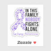 Sticker Dans Cette Famille, Personne ne combat seul l'épil (Feuille)
