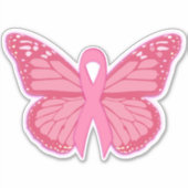 Sticker Dans Le Papillon Rose (Devant)