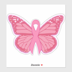 Sticker Dans Le Papillon Rose