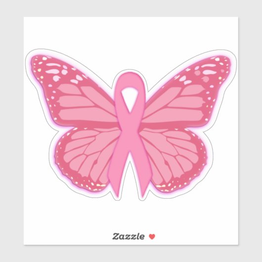 Sticker Dans Le Papillon Rose (Feuille)