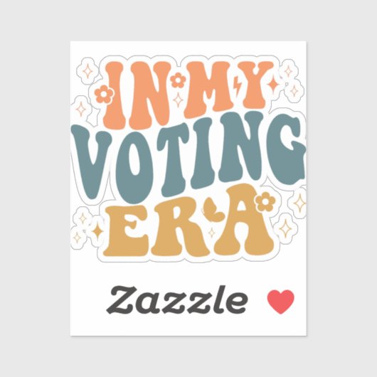 Sticker Dans Mon Ère De Vote Retro Wavy (Feuille)