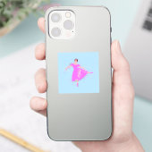 Sticker Danse de Ballerina en Robe Rose Magenta (Téléphone)