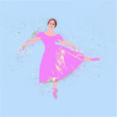 Sticker Danse de Ballerina en Robe Rose Magenta (Recto)