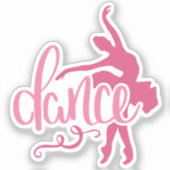 Sticker Danse de ballet rose Ballerina Silhouette (Recto)