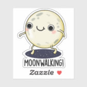 Sticker Danse drôle de marche lunaire Jeu de mots  (Feuille)