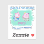 Sticker Danse Personnalisée Comme personne ne regarde des (Feuille)