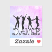 Sticker Danse Silhouette Danseurs Rose Blue Bokeh (Feuille)