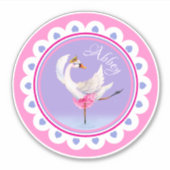 Sticker Danse Whimsical balet cygne violet personnalisé (Devant)