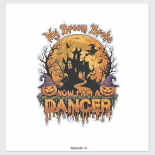 Sticker Danseur de balai cassé Halloween maison hantée cit