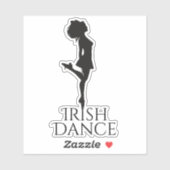 Sticker Danseur irlandais hard Shoe noir et blanc danse (Feuille)