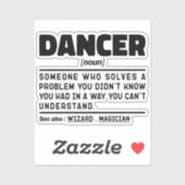 Sticker Danseur Noun Funny Dance Instructeur Danser Amant (Feuille)