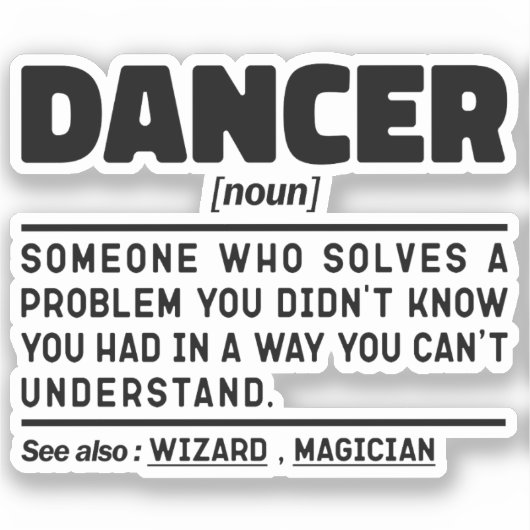 Sticker Danseur Noun Funny Dance Instructeur Danser Amant (Recto)