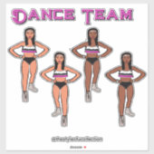 Sticker Danseurs blancs roses (Feuille)