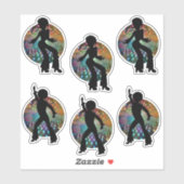 Sticker Danseurs les années 70 Disco (Feuille)