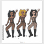 Sticker Danseuse à dentelle noire (Feuille)