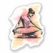Sticker Danseuse de ballet dansant en couleur (Recto)