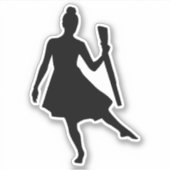 Sticker Danseuse de garde de couleur avec fusil (Devant)