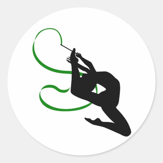 Sticker Danseuse de ruban de gymnastique rythmique Silhoue (Devant)