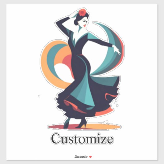 Sticker Danseuse flamenco Thunder_Cove (Feuille)