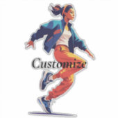 Sticker Danseuse Hip hop Thunder_Cove (Devant)