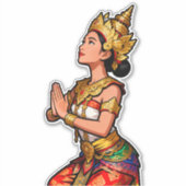 Sticker Danseuse Legong Balinaise Rose (Devant)