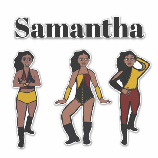 Sticker Danseuse Tri Style Gold Cherry #1 (Devant)