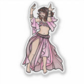 Sticker Danseuse Ventre Rose Saint Valentin Coeur (Devant)