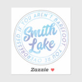 Sticker d'aquarelle bleu du lac Smith (Feuille)
