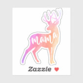 Sticker d'aquarelle Mama Deer (Feuille)