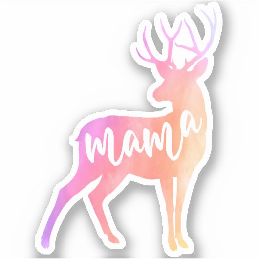 Sticker d'aquarelle Mama Deer (Devant)