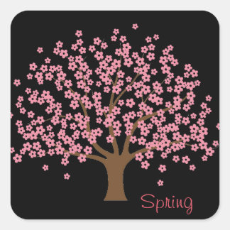Sticker d'arbre de fleurs de printemps