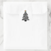 Sticker d'arbre de Noël noir et blanc (Sac)