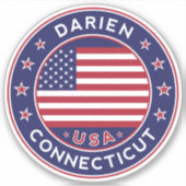 Sticker Darien Connecticut, Darien (Devant)