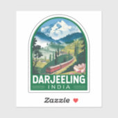 Sticker Darjeeling Inde Travel Art Emblem (Feuille)