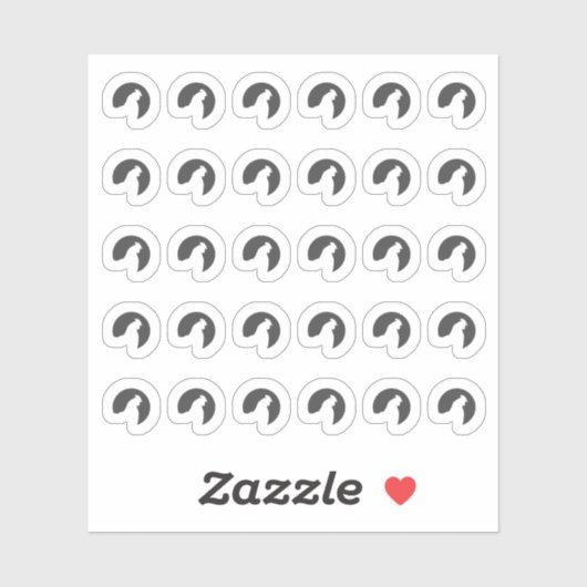 Sticker Dark Grey Chicken Wedding Place Cards Meal Choice (Feuille)