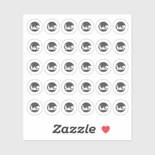 Sticker Dark Grey Vegetarian Wedding Place Meal Choice  (Feuille)