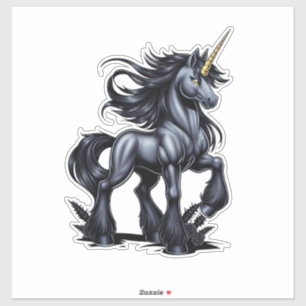 Sticker Dark Majesty : licorne gothique