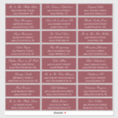 Sticker Dark Red Elegant Script 24 Mariage Adresse du clie (Feuille)