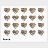 Sticker d'art cardiaque chaton Amoureux des chats  (Feuille)