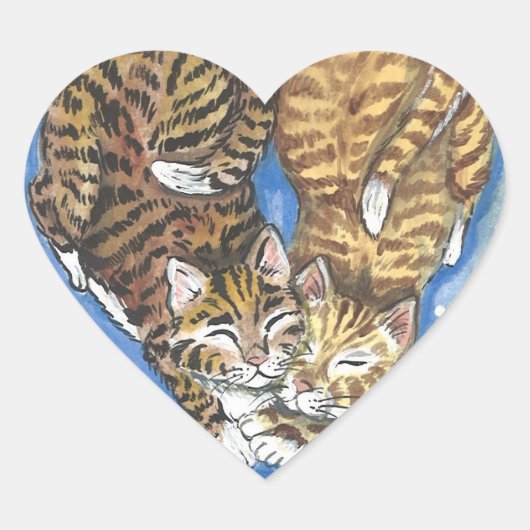 Sticker d'art cardiaque chaton Amoureux des chats (Devant)