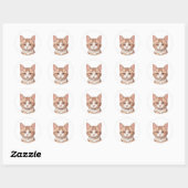 sticker d'art couleur d'eau de chat mignon (Feuille)