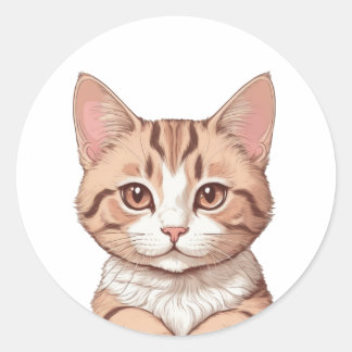 sticker d'art couleur d'eau de chat mignon
