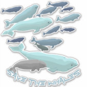 Sticker d'art de baleines de Beluga Décalages de b (Devant)