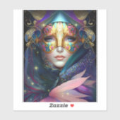 Sticker d'art de la déesse masquée cosmique Queen  (Feuille)
