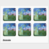 Sticker d'art Dragon Whimsical soufflant des bulle (Feuille)