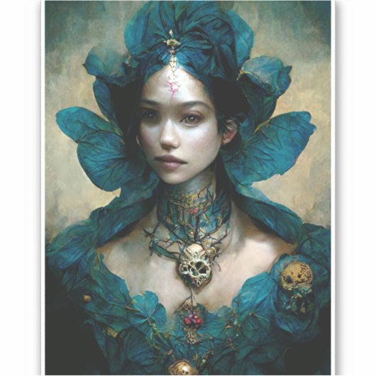 Sticker d'art Imaginaire Fée Bleu (Devant)