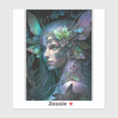 Sticker d'art Imaginaire Fée coloré (Feuille)