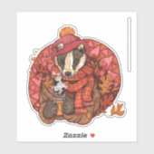 Sticker d'art insigne d'automne confortable (Feuille)
